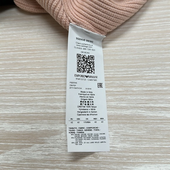 Emporio Armani Metallic Rose Crewneck Sweater Sz 42 - Picture 4 of 7